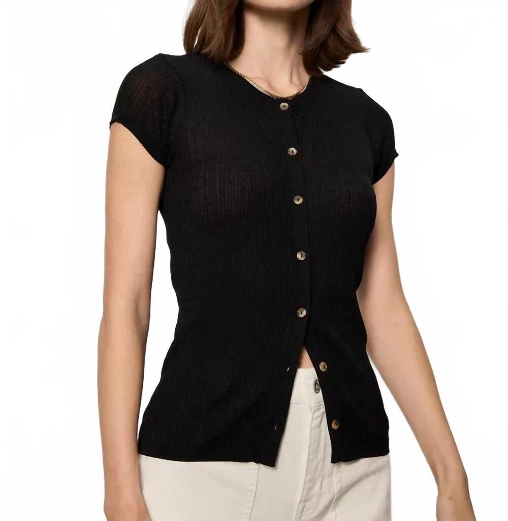 NEW SANCTUARY soft focus rib top in black